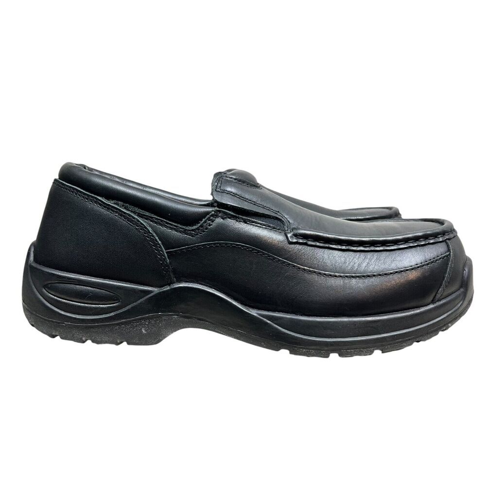 Florsheim Mens Work Shoe Leather XTR Composite Toe Slip Oil Resisting Black 8.5D